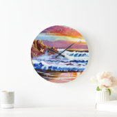 Beach Sunrise Round Uhr (Zuhause)