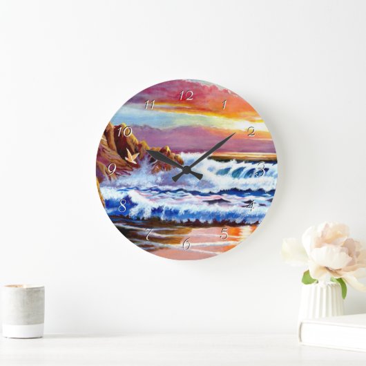 Beach Sunrise Round Uhr (Zuhause)