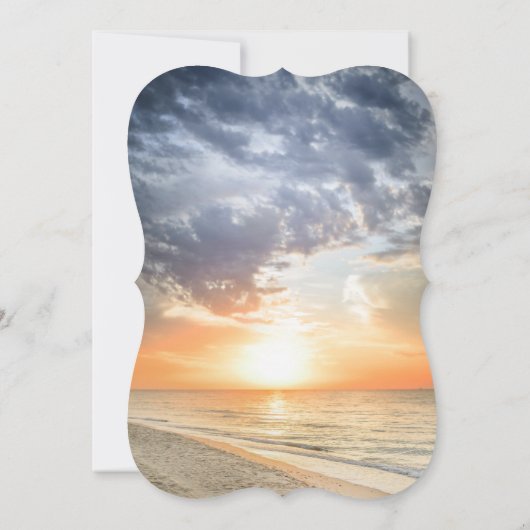 Beach Sunrise String Lights Save the Date (Rückseite)