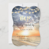 Beach Sunrise String Lights Seashell UAWG Einladung (Vorderseite)