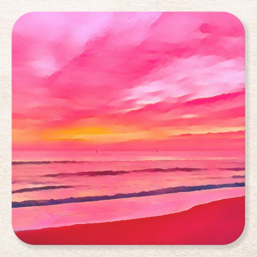 Beach Sunrise Untersetzer von Ocean Design (Vorderseite)