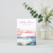 Beach Sunrise Wasserfarbenschmuck Earring Display Visitenkarte (Stehend Vorderseite)