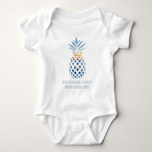 Beach Sunset Ananas Tropical Summer Cruise Baby Strampler (Vorderseite)