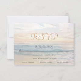 Beach Sunset Beach Hochzeit mit gepflegtem Meer RSVP Karte