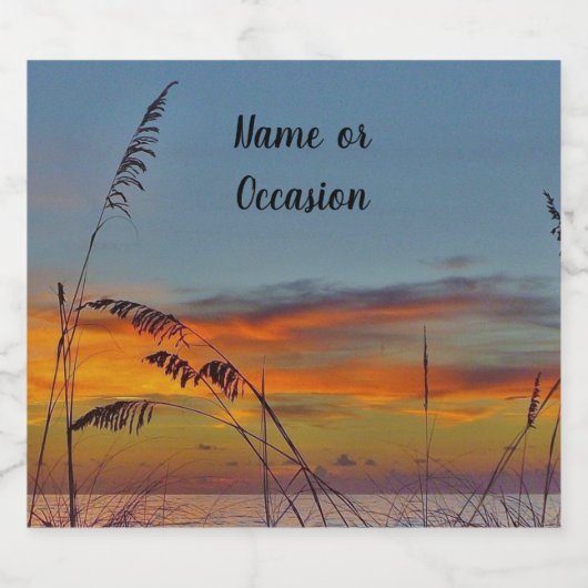 Beach Sunset Beer Label Bierflaschenetikett (Einzelnes Label)