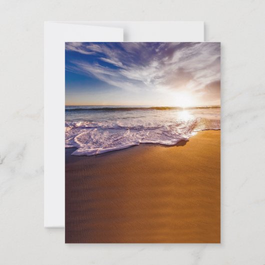 Beach Sunset Beerdigung Dankeskarte (Rückseite)