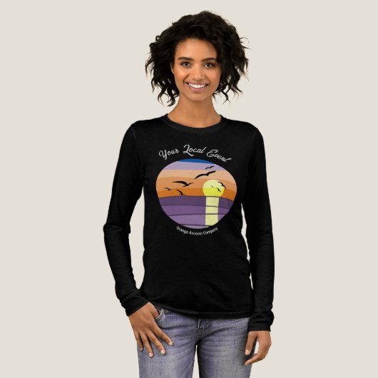 Beach Sunset - Benutzerdefinierter Event- und Gesc Tri-Blend Shirt (Volle Vorderseite)