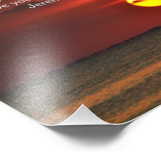 Beach Sunset Bible Scripture - Jeremiah 29:11 Fotodruck (Ecke)