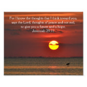 Beach Sunset Bible Scripture - Jeremiah 29:11 Fotodruck (Vorne)