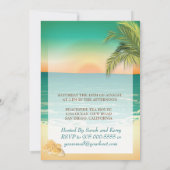 Beach Sunset Brautparty Einladung (Rückseite)