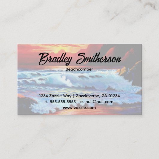 Beach Sunset Business Card Visitenkarte (Vorderseite)