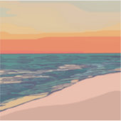 Beach Sunset Custom Cut Vinyl Sticker (Vorderseite)