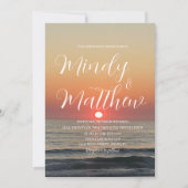 Beach Sunset Destination Wedding Invitation Einladung (Vorderseite)