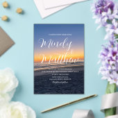 Beach Sunset Down Destination Blue Wedding Acryleinladungen (In Situ (Hochzeit))