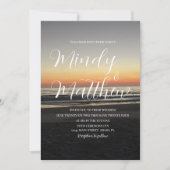 Beach Sunset Down Destination Wedding Invitation Einladung (Vorderseite)
