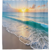 Beach Sunset Duschvorhang (Vorderseite)