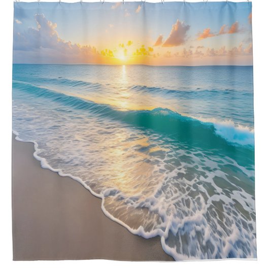 Beach Sunset Duschvorhang (Vorderseite)