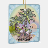 Beach Sunset Flamingo Keramikornament (Rechts)