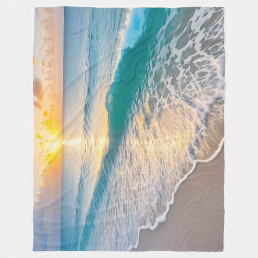 Beach Sunset Fleecedecke (Vorderseite)