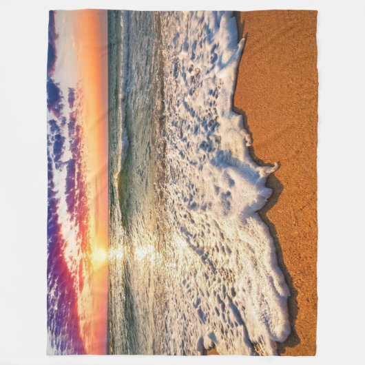 Beach Sunset Fleecedecke (Vorderseite)