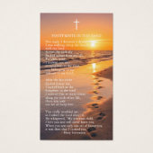 Beach Sunset Footprints Photo Remembrance Card (Vorderseite)