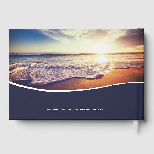 Beach Sunset Foto Beerdigung Memorial Gästebuch (Rückseite)