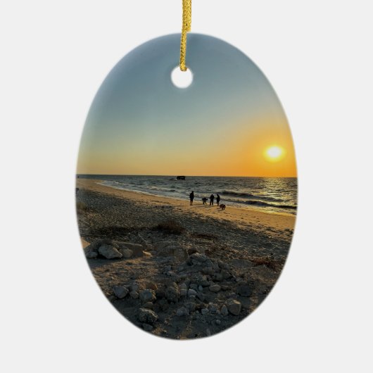 Beach Sunset Foto Ornament (Vorne)