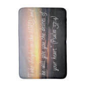 Beach Sunset Foto Print Psalm 37 Inspiration Badematte (Vorderseite Vertikal)