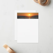 Beach Sunset Foto Stationery Flat Mitteilungskarte (Vorderseite/Rückseite Beispiel)