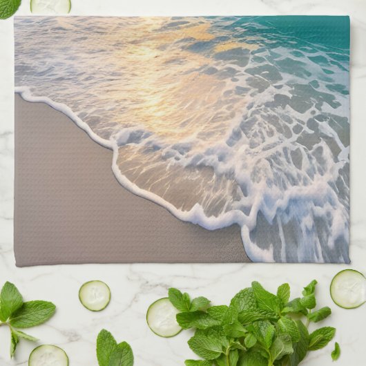 Beach Sunset Geschirrtuch (Gefaltet)