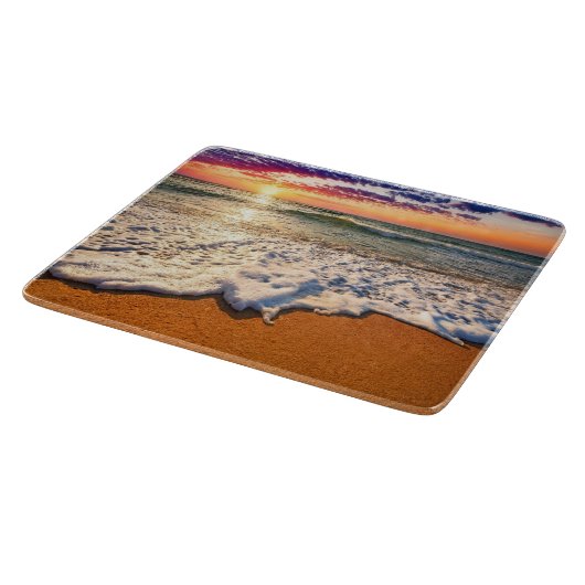 Beach Sunset Glass Schneidebrett (Ecke)