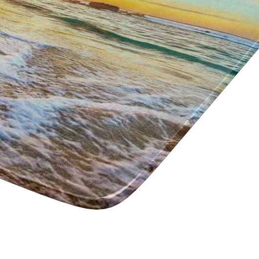 Beach Sunset Glass Schneidebrett (Ecke)