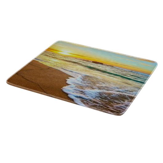Beach Sunset Glass Schneidebrett (Ecke)