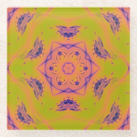 Beach Sunset Gradient Contrast Mandela Glasuntersetzer (Vorderseite)