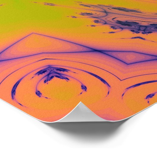 Beach Sunset Gradient Contrast Mandela Poster (Ecke)