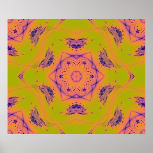 Beach Sunset Gradient Contrast Mandela Poster (Vorne)