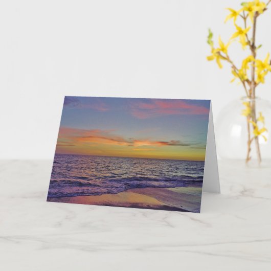 Beach Sunset Grußkarte Karte (Gelbe Blume)