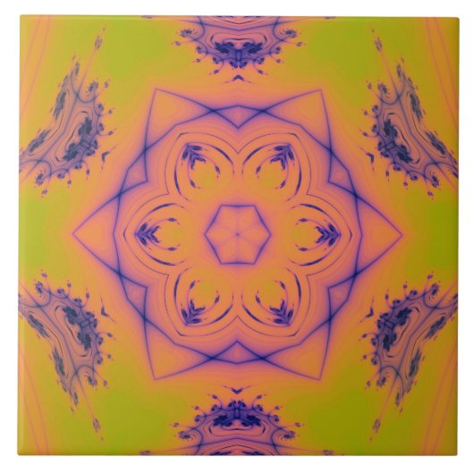 Beach Sunset High Contrast Mandela Fliese (Vorderseite)