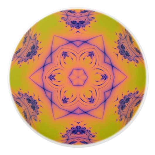 Beach Sunset High Contrast Mandela Keramikknauf (Vorderseite)