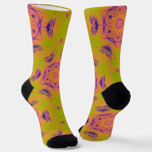 Beach Sunset High Contrast Mandela Socken (Gewinkelt)