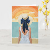 Beach Sunset Karte (Gelbe Blume)