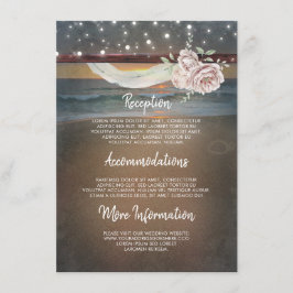 Beach Sunset Landschaft Hochzeitsinformation Gäste Begleitkarte