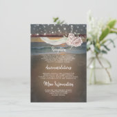 Beach Sunset Landschaft Hochzeitsinformation Gäste Begleitkarte (Stehend Vorderseite)
