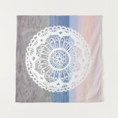 Beach Sunset Mandala Tapestry Wandteppich (Vorderseite (Horizontal))