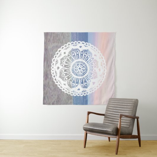 Beach Sunset Mandala Tapestry Wandteppich (Beispiel (Horizontal))