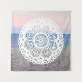 Beach Sunset Mandala Tapestry Wandteppich (Vorderseite)