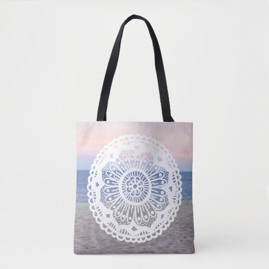 Beach Sunset Mandala Tasche (Vorderseite)