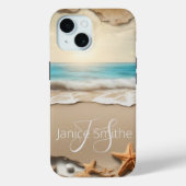 Beach Sunset Monogram Case-Mate iPhone Hülle (Rückseite)