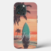 Beach Sunset Monogram Case-Mate iPhone Hülle (Rückseite)