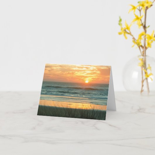 Beach Sunset Notecard Karte (Gelbe Blume)
